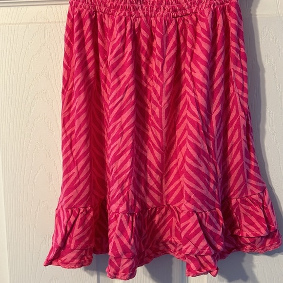OP Hot Pink Zebra Print Strapless Coverup Y2K - Picture 3 of 4